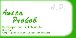anita prokob business card